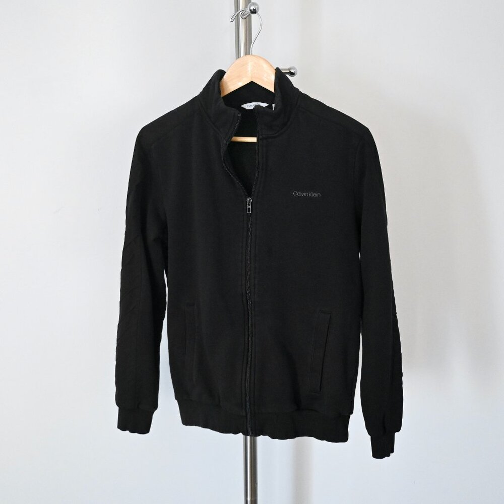 Calvin Klein - Black Zip Up Sweater - Men's Small - No Hoodie